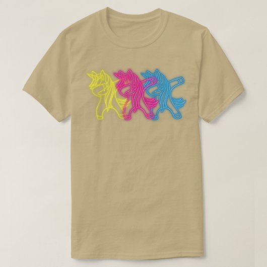 ダビングUnicorn 80sレトロネオンサイン女性ギフト Tシャツ (デザイン正面)