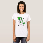 ダビングUnicorn St. Patrick's Day Green Shamrock Tシャツ (正面フル)