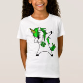 ダビングUnicorn St. Patrick's Day Green Shamrock Tシャツ (正面)