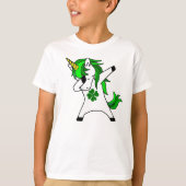 ダビングUnicorn St. Patrick's Day Green Shamrock Tシャツ (正面)