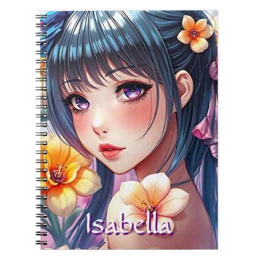 ダフかわいらしィルのアニメ女子パーソナライズされた ノートブック (正面)