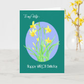 ダフかわいらしィルズ3月誕生日妻 カード (黄色い花)