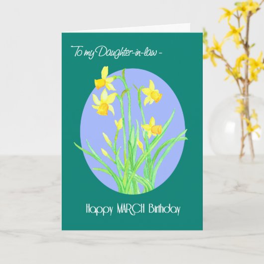 ダフかわいらしィルズ3月誕生日義理の娘 カード (黄色い花)