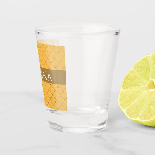 ダフかわいらしオディル金ゴールドクローバーパーソナライズされた ショットグラス (右)