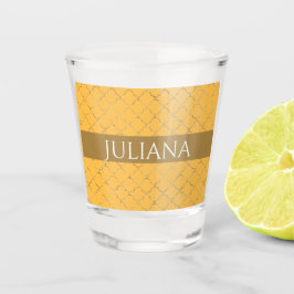 ダフかわいらしオディル金ゴールドクローバーパーソナライズされた ショットグラス