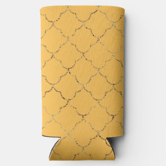 ダフかわいらしオディル金ゴールドクローバーパーソナライズされた スリム缶クーラー (裏面)