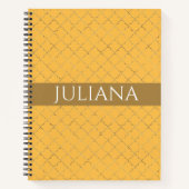 ダフかわいらしオディル金ゴールドクローバーパーソナライズされた ノートブック (正面)