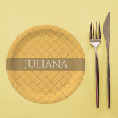 ダフかわいらしオディル金ゴールドクローバーパーソナライズされた ペーパープレート