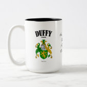 ダフィー家紋、翻訳、意味 ツートーンマグカップ (左)