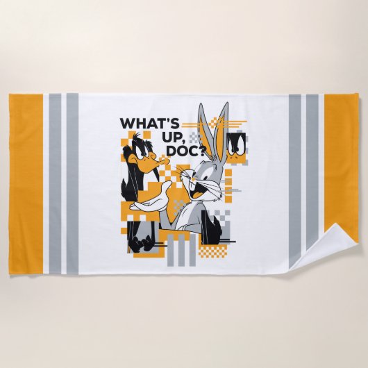 ダフィーDUCK™ & BUGSバニー™グリッチ ビーチタオル (正面)