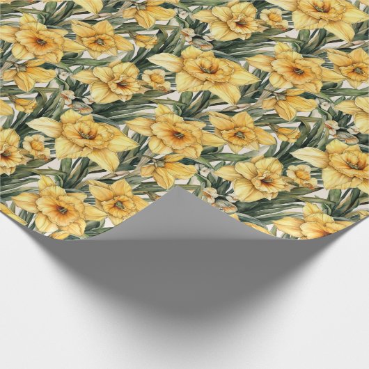 ダフエレガントオディルイースターイエローウォーター色の花 ラッピングペーパー (角)