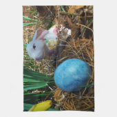 ダフォジルとブルーイースター卵 キッチンタオル (縦)