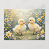 ダフォジルの愛らしいアヒル春 ポストカード (正面)