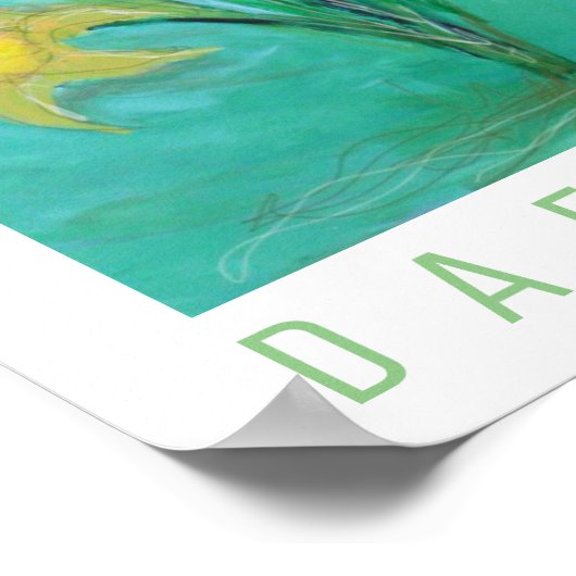 ダフォジルの春。アクリルおよびデジ絵画タル ポスター (角)