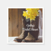 ダフォジルアンドカウボーイブーツウェスタンブライダルシャワー スタンダードカクテルナプキン (正面)