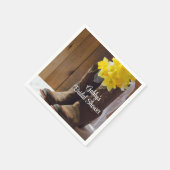 ダフォジルアンドカウボーイブーツウェスタンブライダルシャワー スタンダードカクテルナプキン (角)