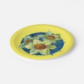 ダフォジルイエローホワイトブルー春復活祭イベント ペーパープレート (アングル)