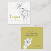 ダフォジルスフレッシュカット花植物性シトロン スクエア名刺 (正面/裏面)