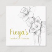 ダフォジルスフレッシュカット花植物性シトロン スクエア名刺 (正面)