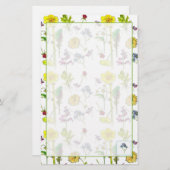 ダフォジルパンシースプラントスケッチ植物学 便箋 (正面/裏面)