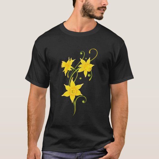 ダフォジルフラワーフローラ春イースター Tシャツ (正面)