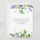 ダフォジルワイルドフラワーズフローラベビー散布 招待状 (裏面)