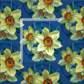 ダフォジル春植物芸術水彩織物 ファブリック (タイル)