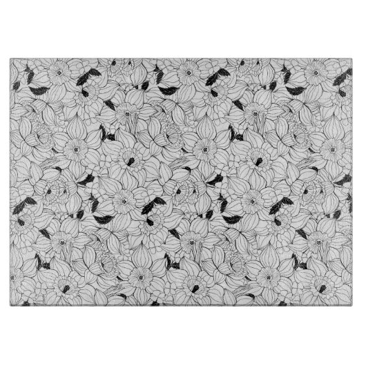 ダフォジル春花柄 カッティングボード (正面)