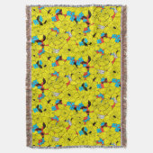 ダフォジル春花柄 スローブランケット (正面縦)