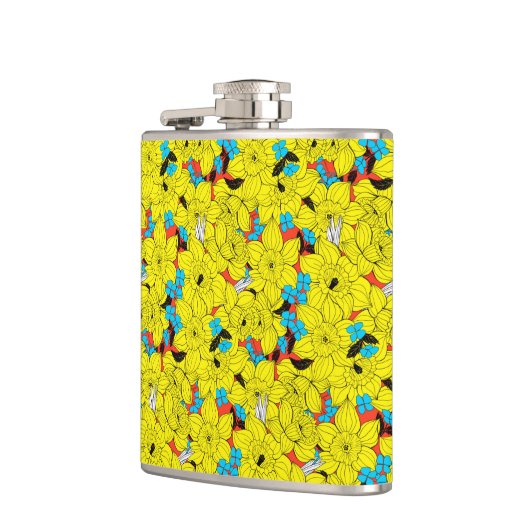 ダフォジル春花柄 フラスク (左)