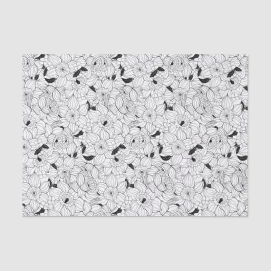 ダフォジル春花柄 薄葉紙 (正面)