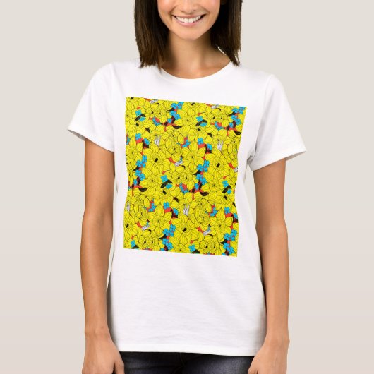 ダフォジル春花柄 Tシャツ (正面)