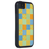 ダフォジル、ギンガムとポルカフェイクパッチワーク Case-Mate iPhoneケース (裏面/右)