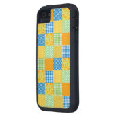 ダフォジル、ギンガムとポルカフェイクパッチワーク Case-Mate iPhoneケース (裏面左)