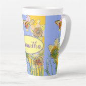 ダフォジ絵を描ルの手の絵を描フローララテマグ カフェラテマグ (右アングル)