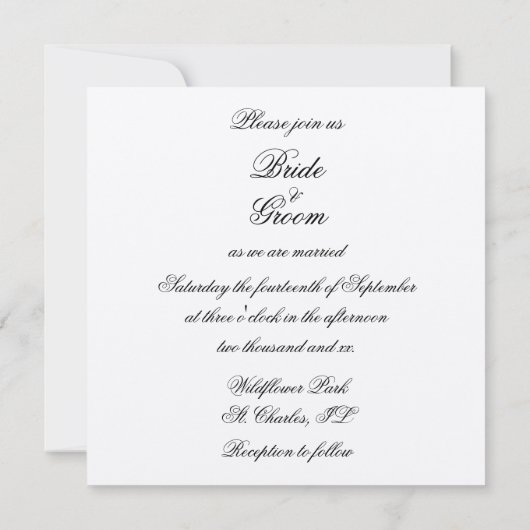 ダフォディルとパール結婚式招待状 招待状 (裏面)