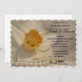 ダフォディルと結婚真珠 招待状 (正面/裏面)