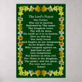 ダフォディルの枠の主の祈りの言葉 ポスター (正面)