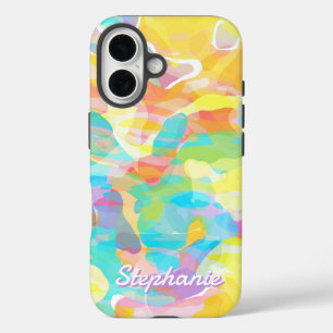 ダフォディルイエローパステル抽象芸術 iPhone 16ケース