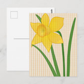 ダフォディルスプリングタイムイエローフラワーデザイン ポストカード (正面/裏面)