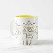 ダフォディルフラワーズスケッチガーデナーマグ ツートーンマグカップ (正面左)