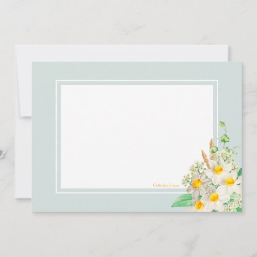 ダフォディルフレーム誕生日招待状 招待状 (裏面)