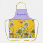 ダフォディルフローライエロービオラ春花柄 エプロン (正面)