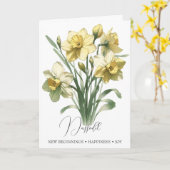 ダフォディルマーチ誕生フラワー誕生日カード カード (黄色い花)
