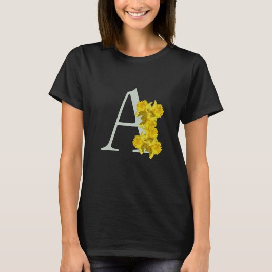 ダフォディルモノグラムイニシャルA Tシャツ (正面)
