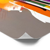 ダフォディル抽象芸術アートフローラブカラフルライト ポスター (角)