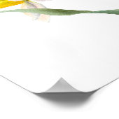 ダフォディル春フラワーブーケフローラ水彩 ポスター (角)