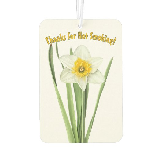 ダフォディル春花植物美術パーソナライズされた カーエアーフレッシュナー (裏面)
