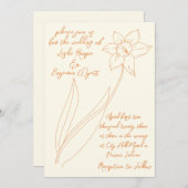 ダフォディル結婚式招待状 招待状 (正面/裏面)