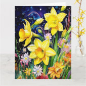 ダフカラフルォディル花カード カード (黄色い花)